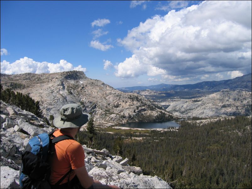 2005-09-09 Cathedral Peak (08) break with lower Tresidder and lower Cathedral Lake